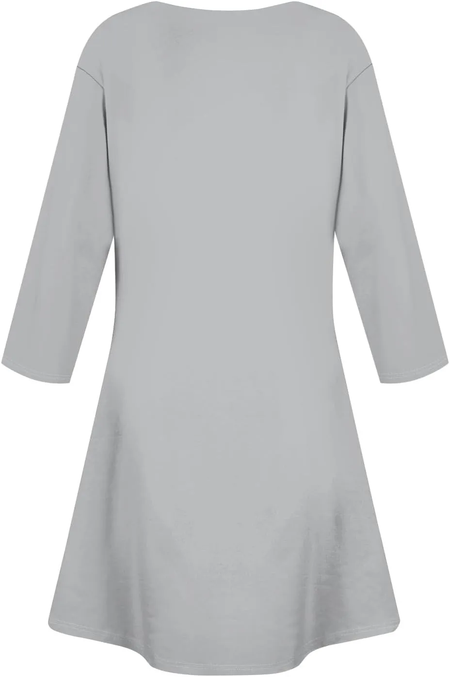 3/4 Sleeve Dress for Women Summer Fall Button Dwon V Neck Mini Dress Casual Loose A Line T Shirt Dresses with Pockets