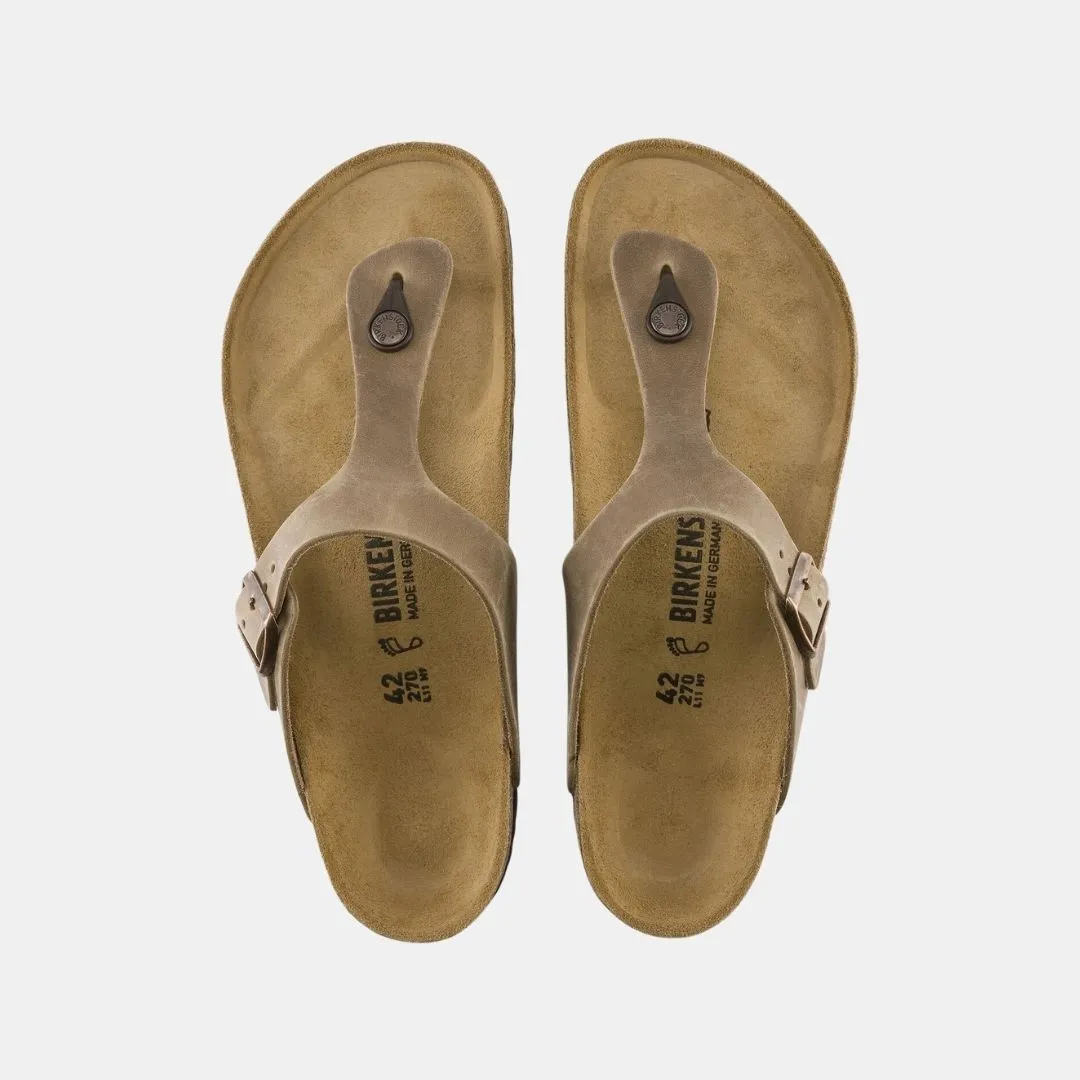 Birkenstock Gizeh Natural Leather Oiled Narrow Fit Women's Tobacco Brown