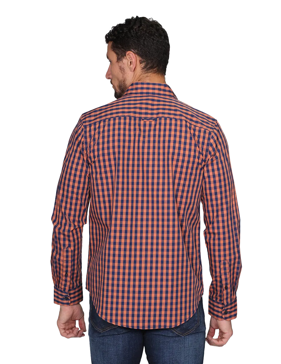 Camisas Para Hombre Manga Larga Cuadros Regular Fit Chedron B15216