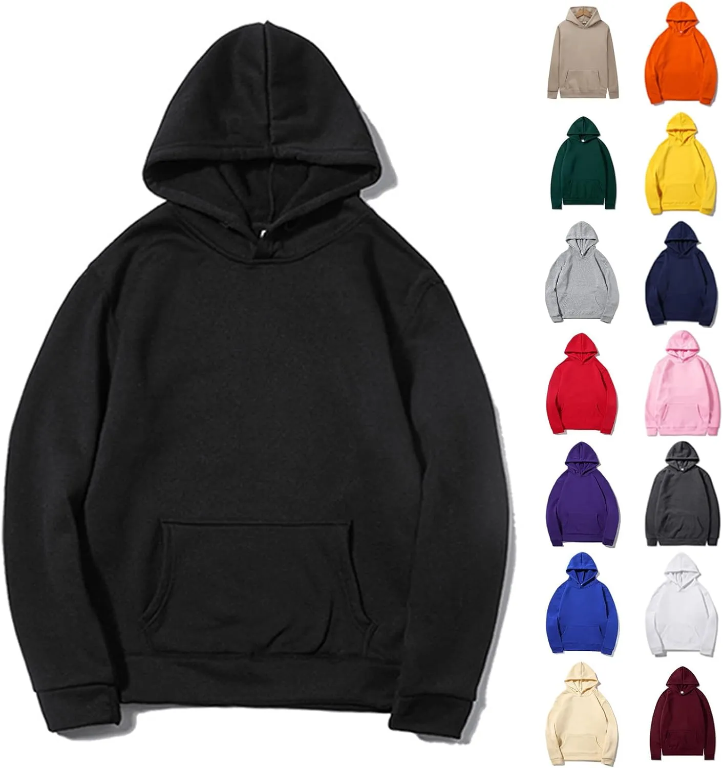 Hoodies For Men Y2k Cotton Comfy Pullover Hoodie Baggy Casual Long Sleeve Sweatshirt Relaxed Sport Sweat Shirts Tops