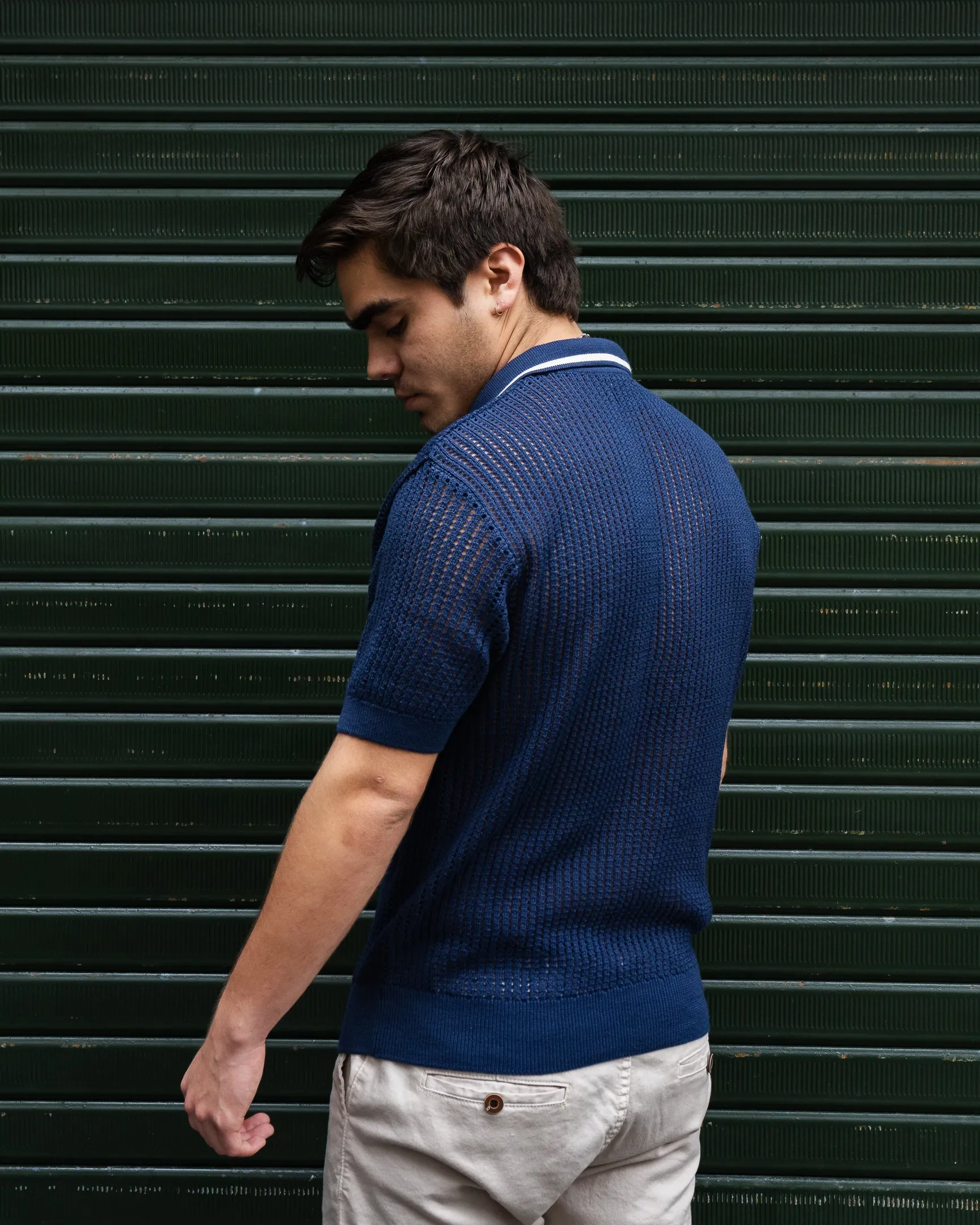 Ibiza Knitted Polo Shirt - Azul