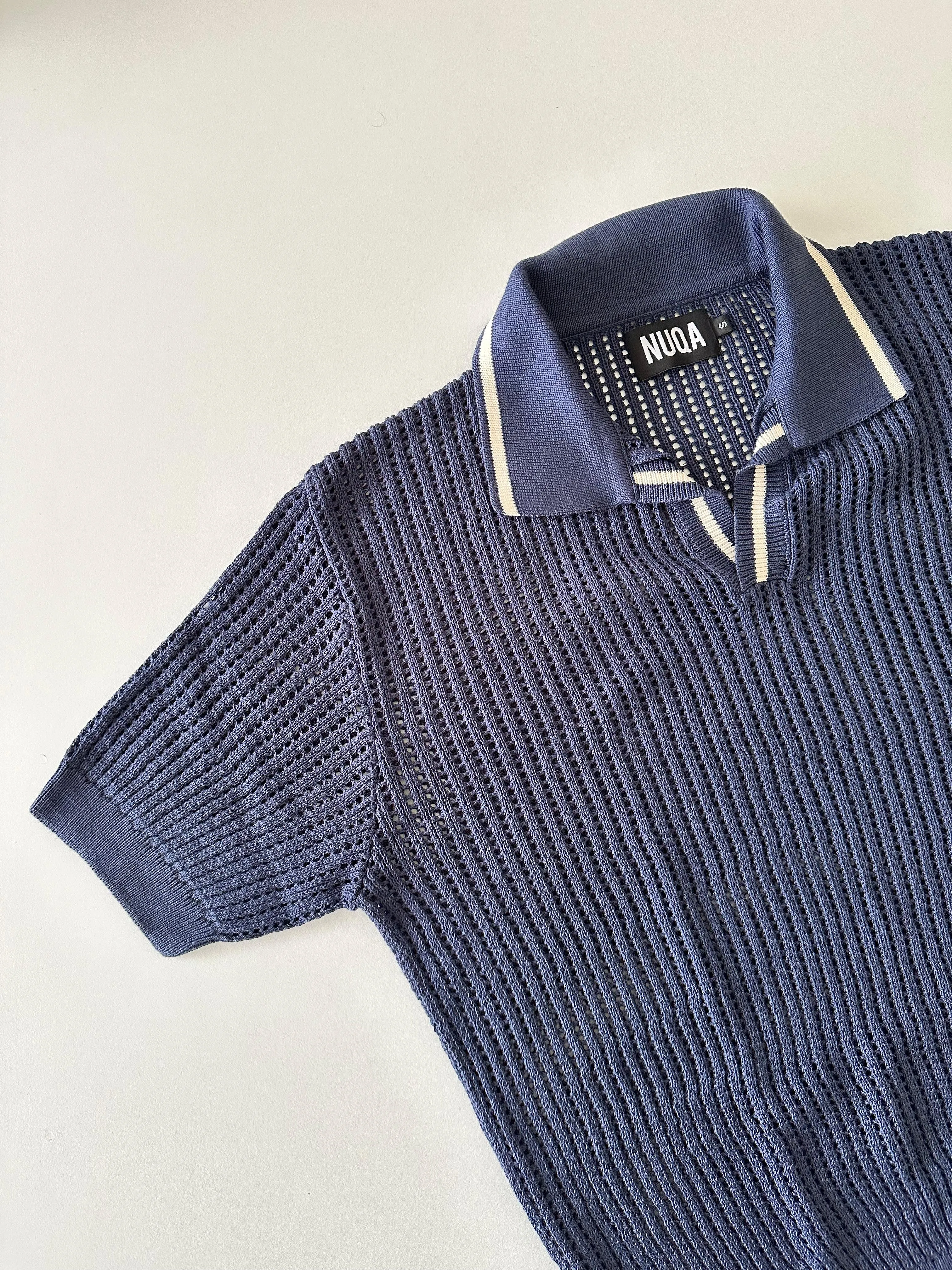 Ibiza Knitted Polo Shirt - Azul