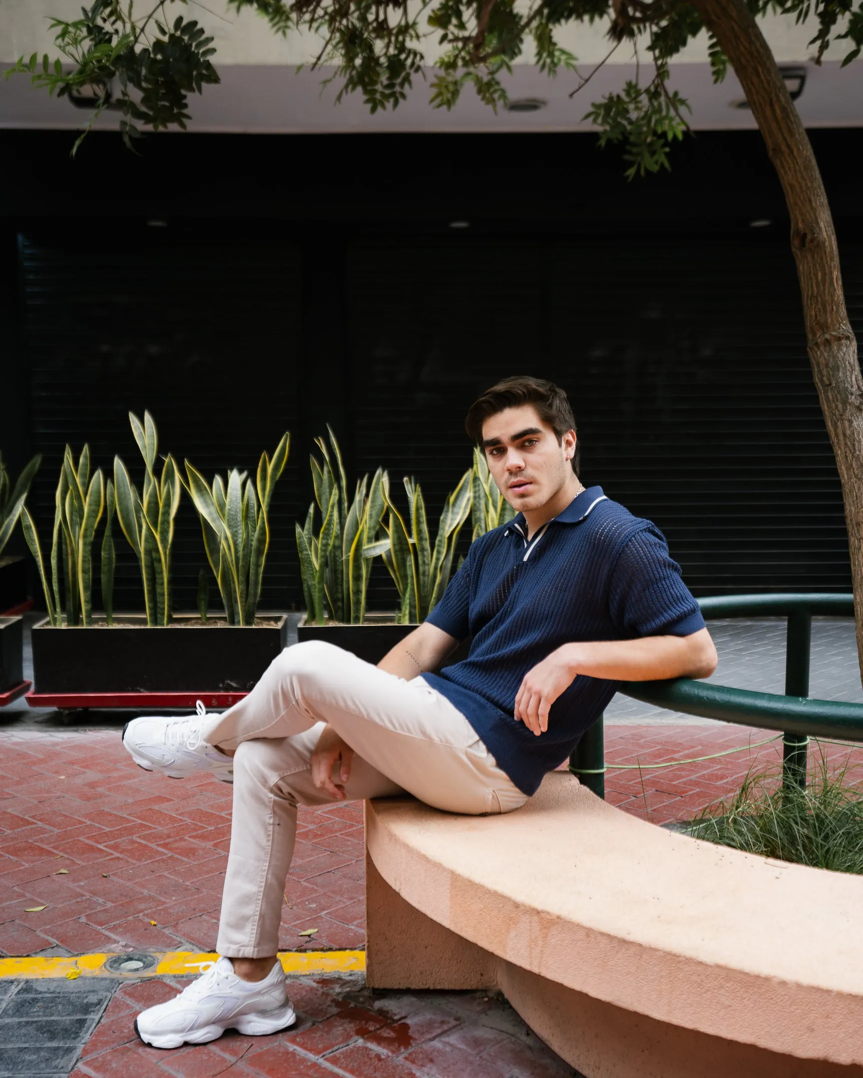 Ibiza Knitted Polo Shirt - Azul