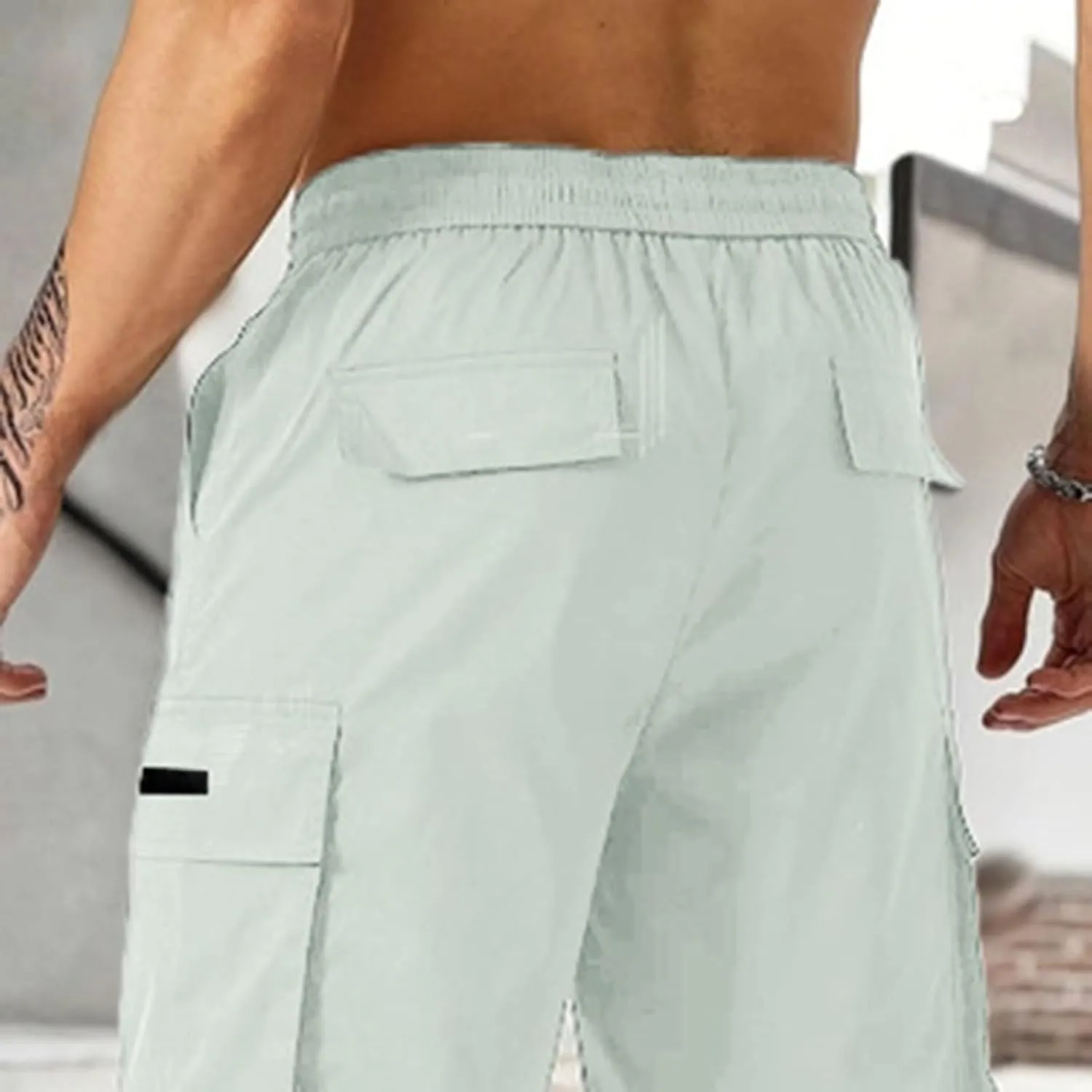 Mens Cargo Shorts Lightweight Stretch Hiking Short Gym Casual Shorts Elastic Waistband 6 Pockets