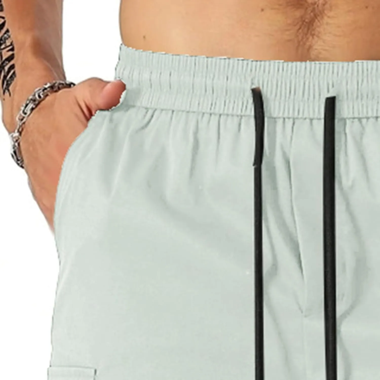 Mens Cargo Shorts Lightweight Stretch Hiking Short Gym Casual Shorts Elastic Waistband 6 Pockets