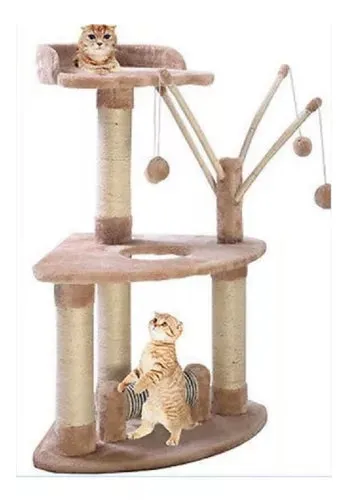 Rascador Tipo Torre De 2 Pisos 90cm Petlandiachile