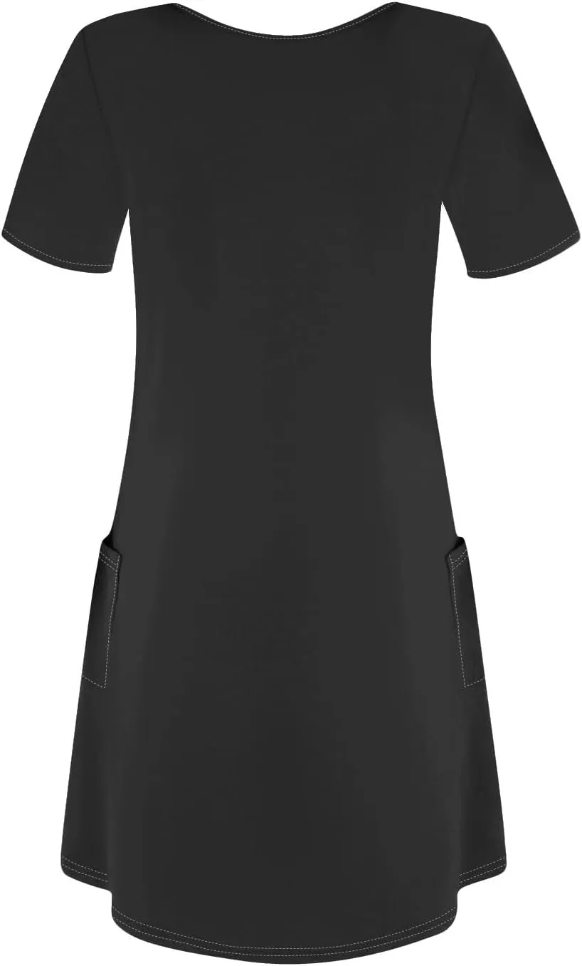 Summer Dresses for Women 2025 Casual Short Sleeve Sundresses Hawaiian T Shirt Dress Beach Dress with Pockets