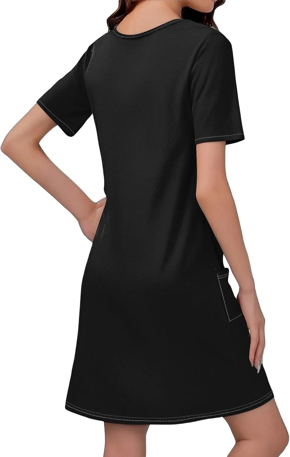Summer Dresses for Women 2025 Casual Short Sleeve Sundresses Hawaiian T Shirt Dress Beach Dress with Pockets