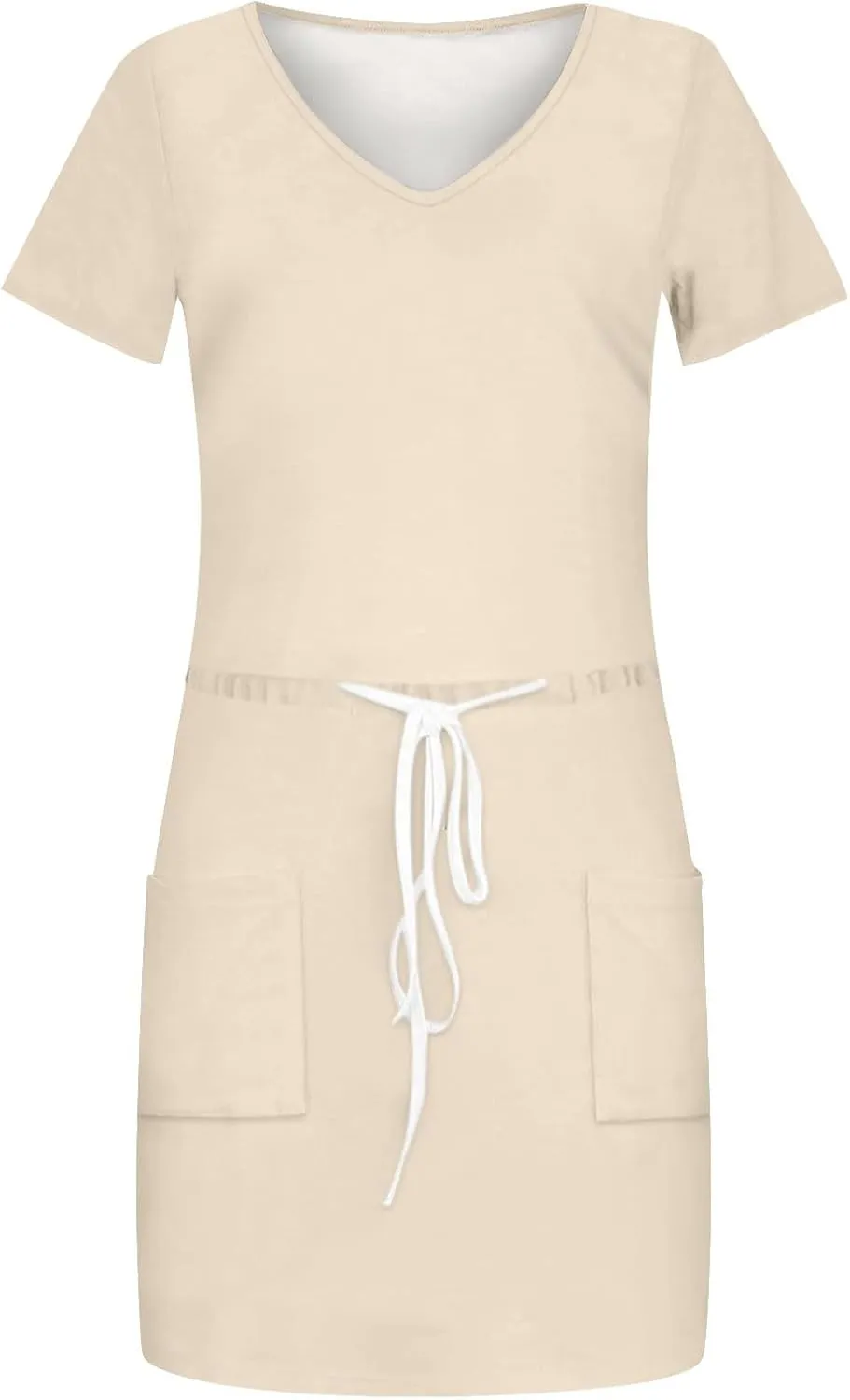 Summer Dresses for Women 2025 Striped A-Line Boho Sundress Short Sleeve V-Neck Beach Vacation Mini Dress with Pocket
