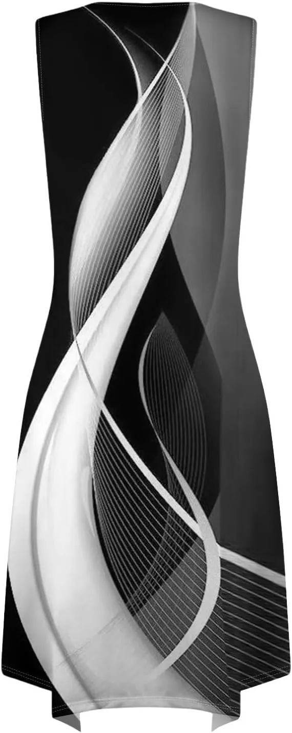Summer Midi Dresses for Women 2025 Casual Vacation Handkerchief Tank Dress with Pockets Sundress Beach Cover ups