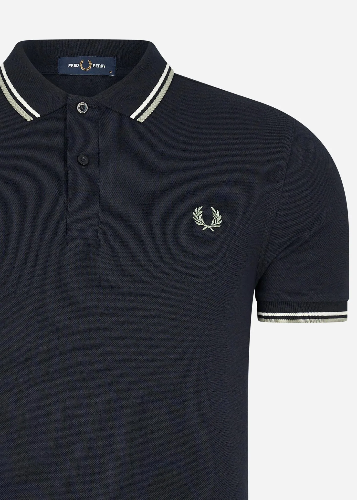 Twin tipped fred perry shirt - navy snow white seagrass
