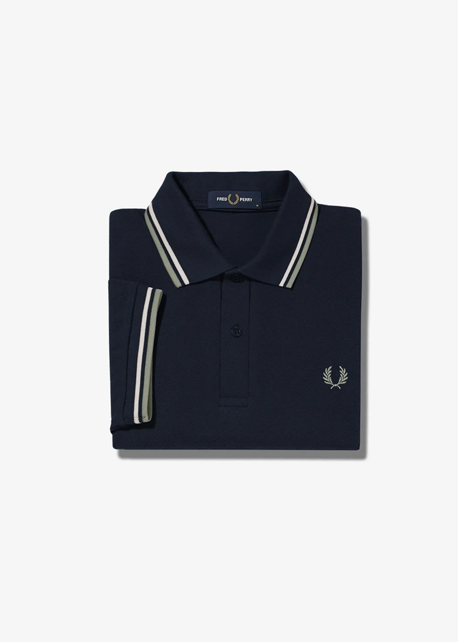 Twin tipped fred perry shirt - navy snow white seagrass