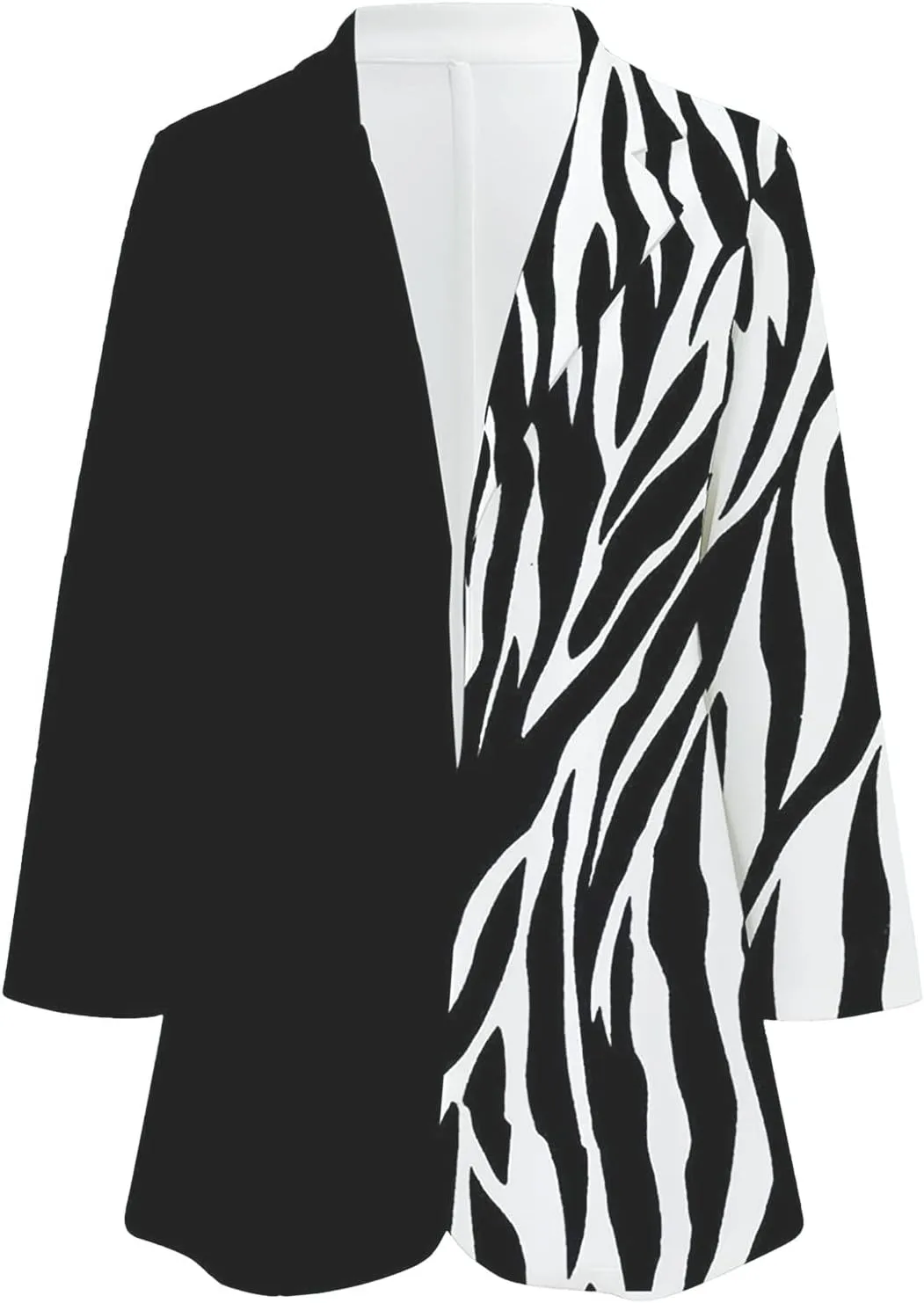 ZEFOTIM Blazers for Women Winter Plus Size Long Floral/Striped Blazer Work Lightweight Fitted Coat
